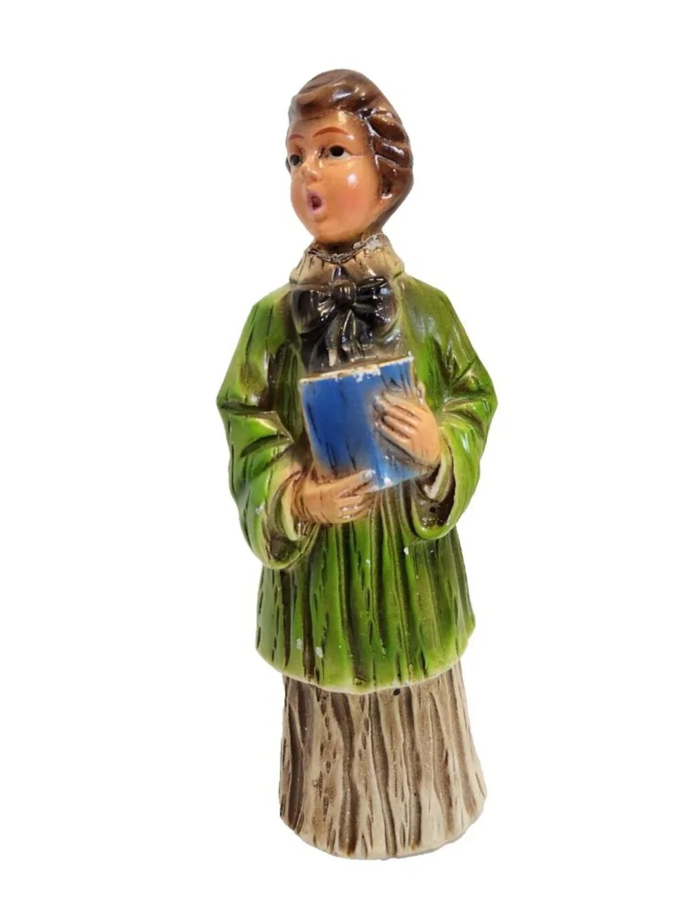 Vintage Japan Christmas Choir Altar Boy Chalkware Plaster Figurine Caroler READ